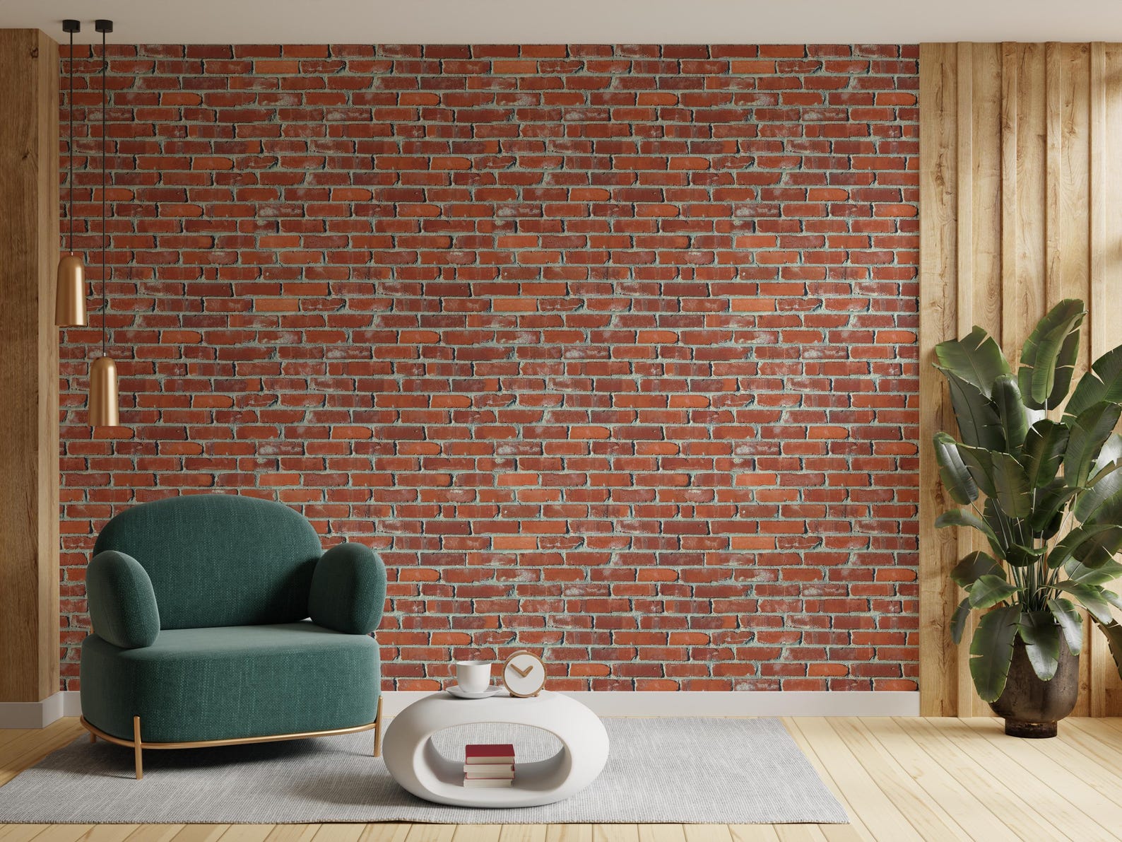 Faux Red Brick Peel and Stick Wallpaper | Rustic Industrial Farmhouse ...