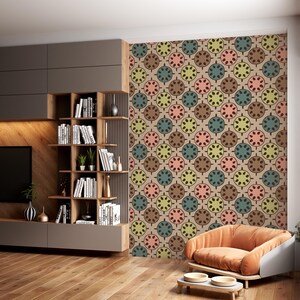 Abstract Turtle Shell Wallpaper Scandinavian Nursery Kids Room Peel Stick Removable Calming Decor