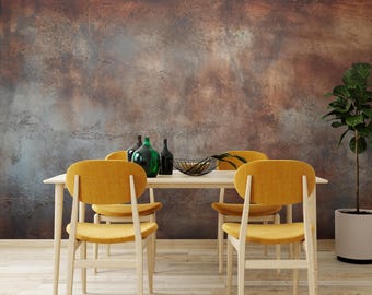 Rustic Metallic Wallpaper | Copper Gray Industrial Peel and Stick Wall Mural