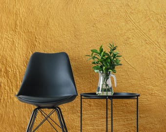 Vintage Gold Feel Mustard Yellow Textured Wallpaper | Living Room Peel Stick Metallic Mural