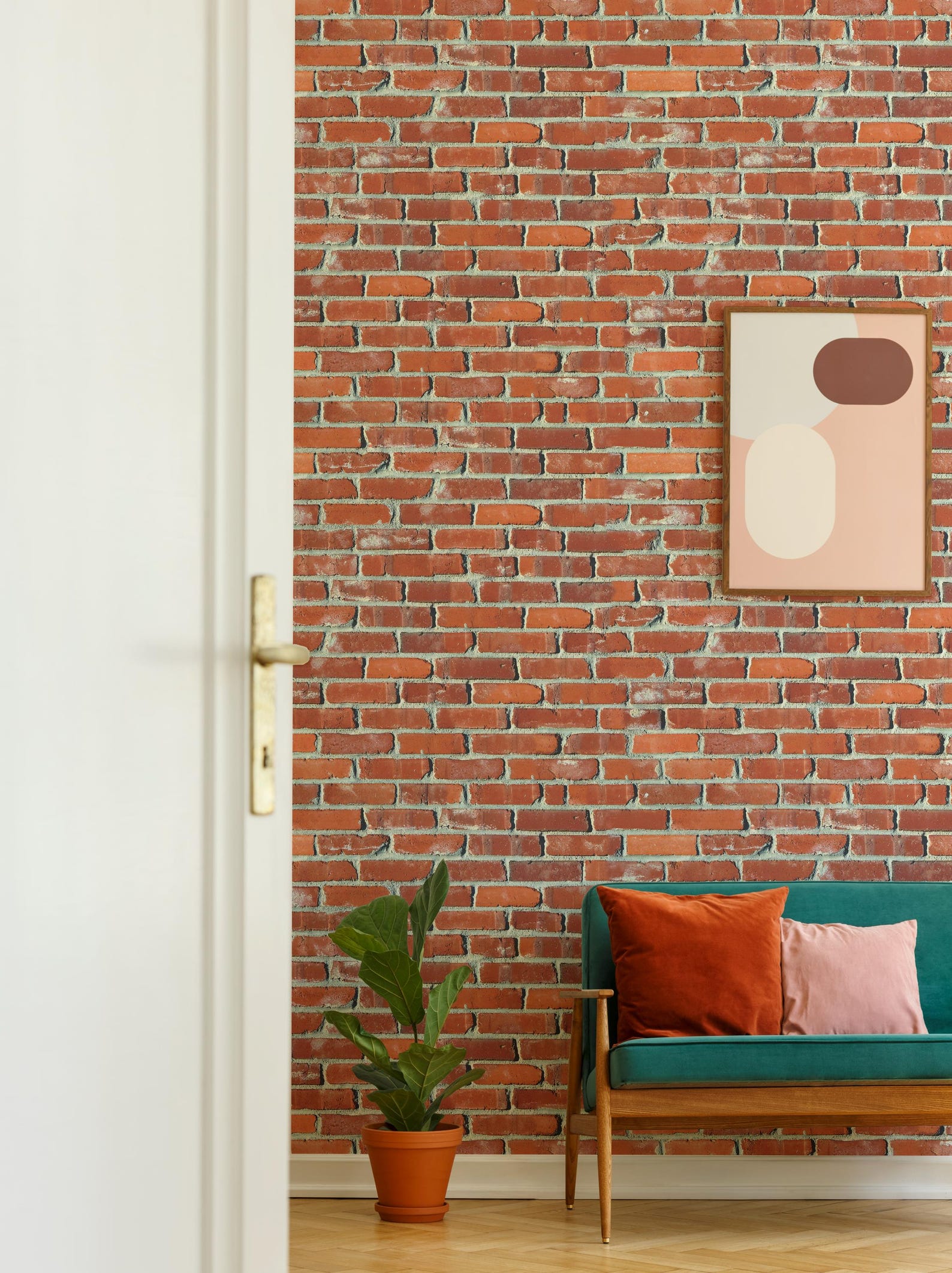 Faux Red Brick Peel and Stick Wallpaper | Rustic Industrial Farmhouse ...