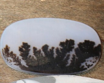 Large oval Dendritic Quartz cabochon for jewelry making