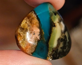 Blue Opal Wood Cabochon, Pendant Focal stone, High grade natural stone cabochon set