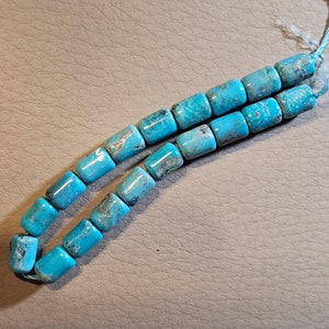 6 inch strands of Natural Hubei Turquoise Barrel Beads Selection available image 8