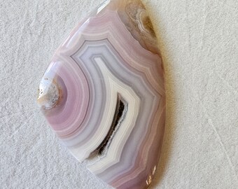 COLLECTOR ALERT - Large Laguna Agate cabochon - Great full fortification in Purple, pink and blue with druzy core