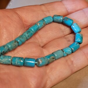 6 inch strands of Natural Hubei Turquoise Barrel Beads Selection available image 7