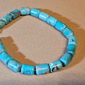 6 inch strands of Natural Hubei Turquoise Barrel Beads Selection available image 4