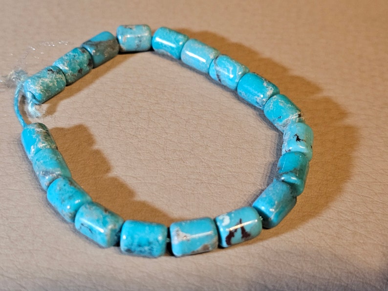 6 inch strands of Natural Hubei Turquoise Barrel Beads Selection available image 4