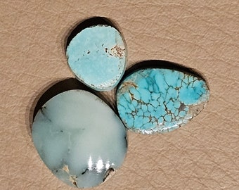 Blueberry Mine turquoise cabochons and/or aloe variscite cabochon selection, natural turquoise cabochons for jewelry making