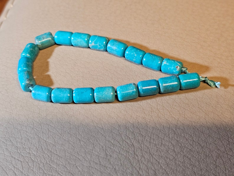 6 inch strands of Natural Hubei Turquoise Barrel Beads Selection available image 3