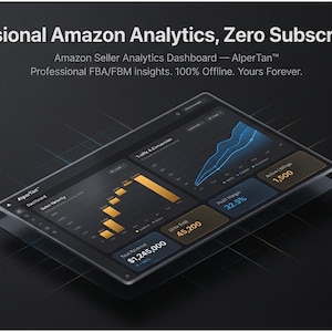 Amazon Verkäuferanalytik-Dashboard | 14 Seiten | FBA BSR P&L SmartAlerts Weltkarte | Verkäufer Zentrale CSV | Sofort Download