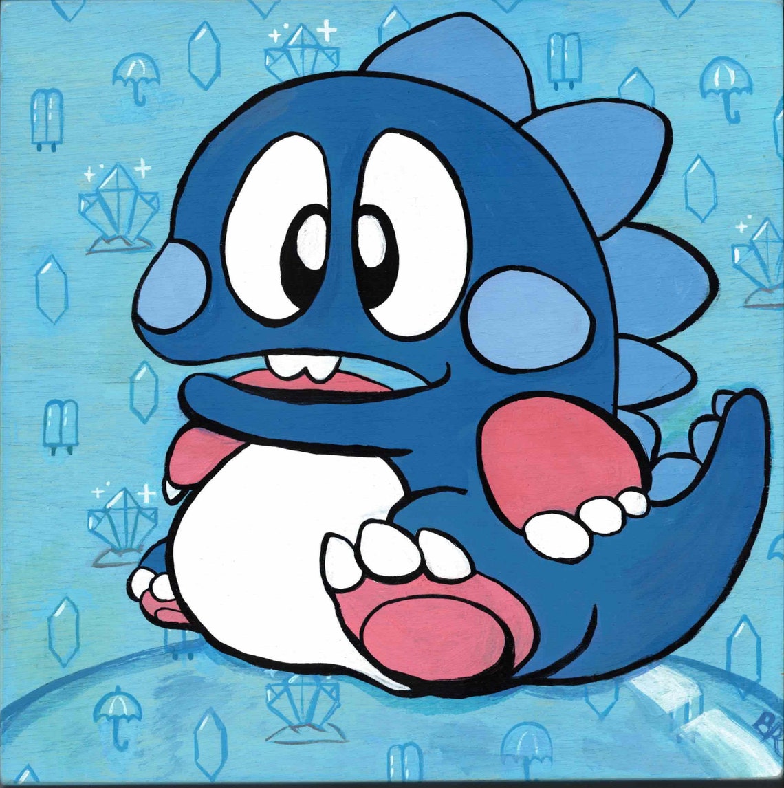 Nintendo Bubble Bobble Dino print Etsy