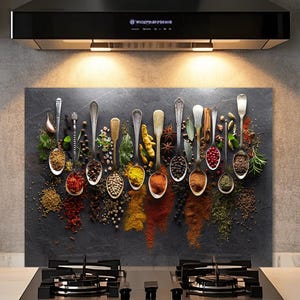Kitchen Backsplash for Stove, Tempered Glass Stove Backsplash, Chopping Board, Noodle Board, Kitchen Decor, Stove Back Cover,Stove Top Cover