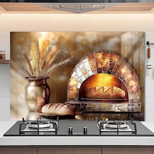Kitchen Backsplash for Stove, Tempered Glass Stove Backsplash, Chopping Board, Noodle Board, Kitchen Decor, Stove Back Cover,Stove Top Cover
