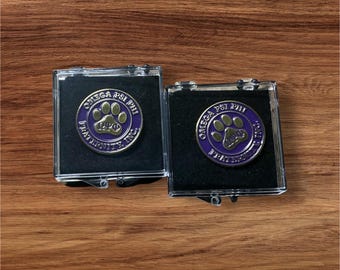 Omega Psi Phi Paw print lapel pin | Gold & Purple Greek Jewelry | Que Dog Accessories | Divine Nine Gift | Omega Paraphernalia