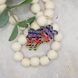 FDT earrings, 8647, FDT, PRIDE earrings, Subtle Anti-Trump Earrings, Foxtrot, Delta, Tango, Rainbow, Pro-Democrat, Subtle Resistance