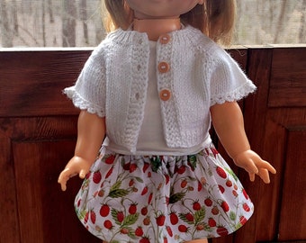 Outfit for 18" doll, 3 pieces Strawberry