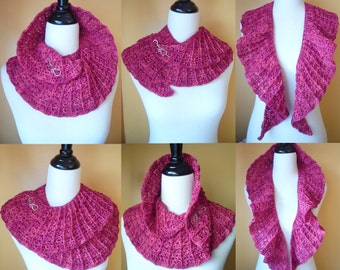 Plumeria Frill Scarf Crochet - PATTERN / PDF