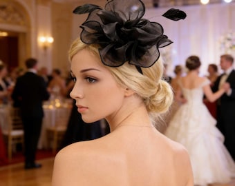 Flower Fascinator,Kentucky Derby Hat,Statement Hat,Organza Hat,Royal Ascot Hat,Graduation Gift,Mother's Day Gift,Afternoon Tea Party Hat