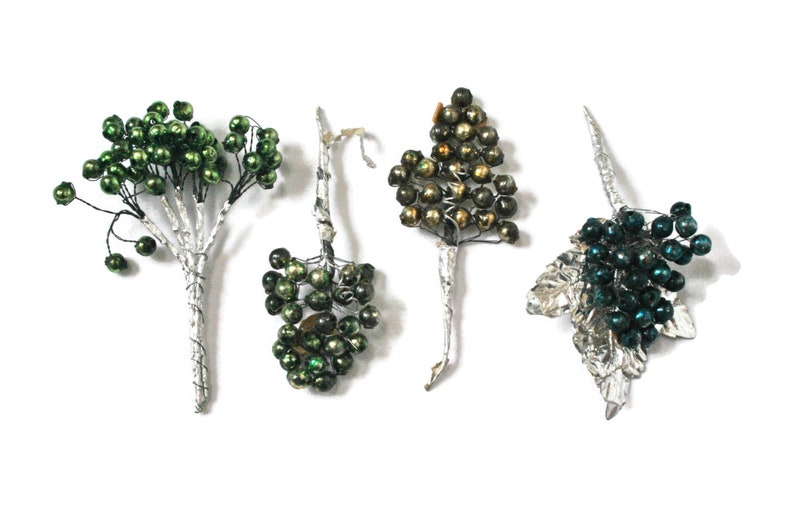 Vintage Glass Picks  /  Mercury Glass Floral Picks  / image 0