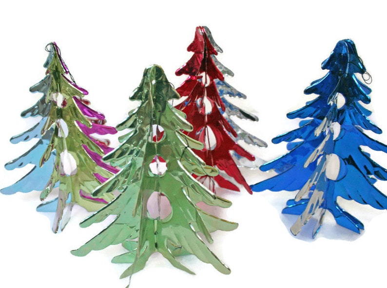 Vintage Foil Christmas Tree Ornaments  /  Three Dimensional image 0