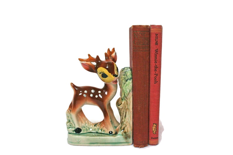 Vintage Deer Bookend  /  Reindeer Collectible  /  Kitsch Decor image 0