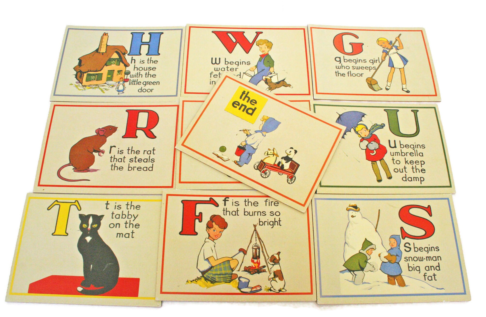 Ten Large Vintage Flash Cards / 4 3/4 X 6 1/2 / Etsy