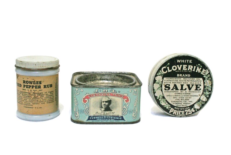 Vintage Apothecary Tins and Jars  /  Medicine Containers  / image 0