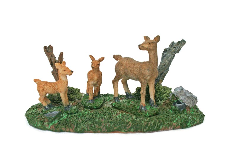 Vintage Deer Figurine  /  Miniatue Deer Family in Woodland image 0