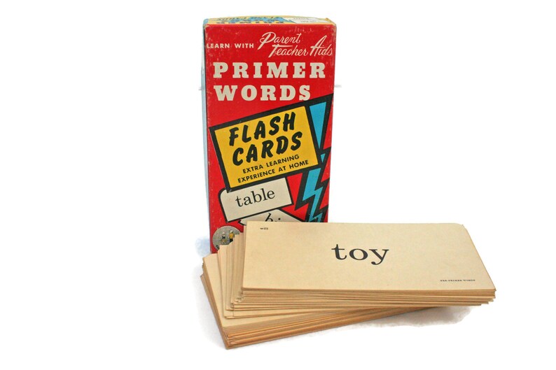 Vintage Flashcards  /  Vocabulary Word Cards  /  Primer Words image 0