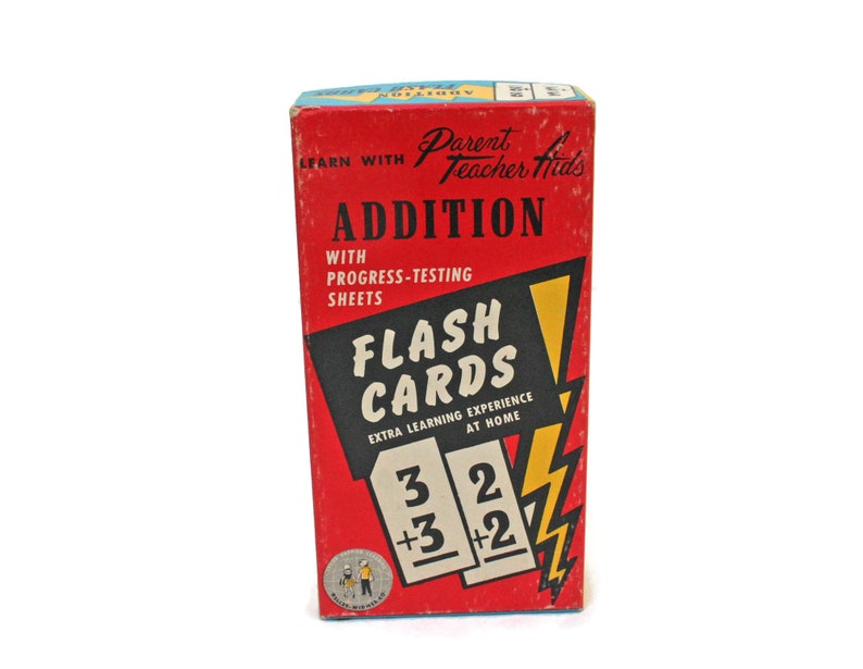 Vintage Flash Cards  /  Addition Flashcards  /  Educational image 0