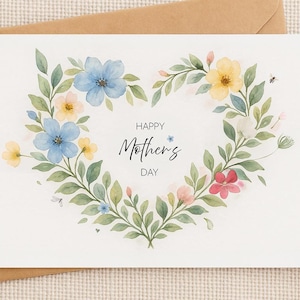 Mother’s Day Card Printable | Digital Download | Mother’s Day Gift | Instant PDF | Card for Mom | Available in English, Français & Deutsch