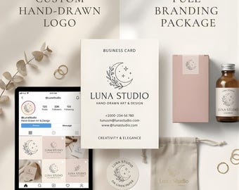 Aangepast logo en merkontwerp, bedrijfsbranding, volledige brandingsuite, socialmediakit, unieke identiteit voor ondernemers