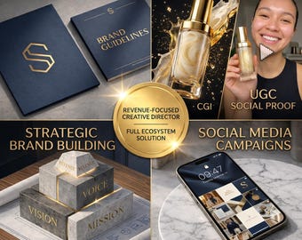 Compleet merkidentiteitspakket, socialmediakit en stijlgids, aangepast logo-ontwerp