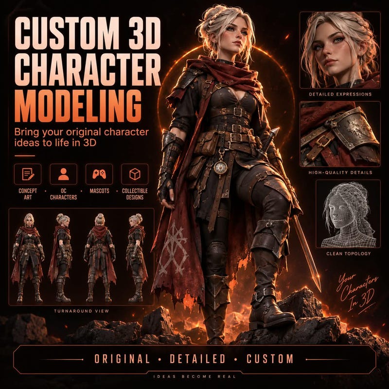 Game Character 3d Model - Etsy