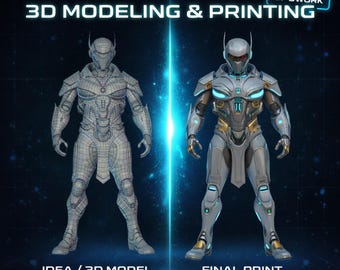 Gepersonaliseerd 3D-modelontwerp, 3D-renderingontwerp, STL-bestand voor 3D-printen en CNC, zeer gedetailleerde karakters, rekwisieten, maskers, digitale cosplay