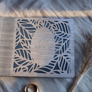 Personalised Laser Engraved Wooden Photo Album • Wedding Guest Book