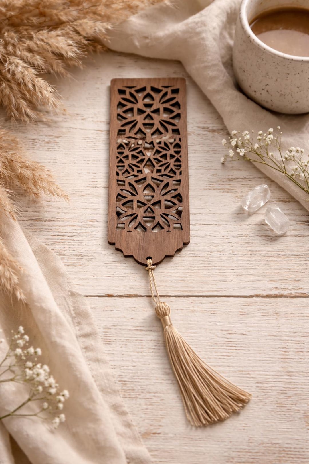 Laser Cut Wooden Bookmark | Mandala Wood Bookmark | Tassel Bookmark ...