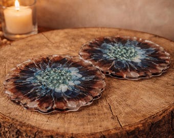 Handmade Resin Flower Coaster | Unique Resin Art