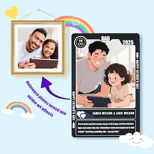 Presente de hobby de jogos para pai / Presente exclusivo para homem / Presente para marido e namorado / Cartão de foto de anime personalizado / Presente de jogo de mesa de acrílico