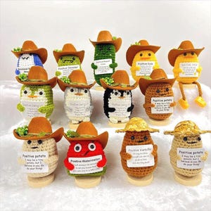 Hand-Knitted Yarn Dolls, Positive Potato, Crochet Gift Animals