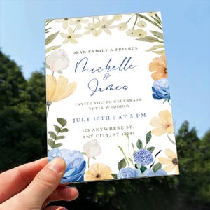 Invitaciones de boda perfectas, invitaciones de boda románticas blancas, tarjetas de invitación con un diseño hermoso, invitaciones florales de Greenfield Meadow