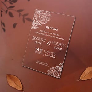 Florale Hochzeitseinladungskarten, Hochzeitseinladungen im klaren Design, Einzigartige Hochzeitseinladungen, personalisierte Hochzeitsdesigneinladungen