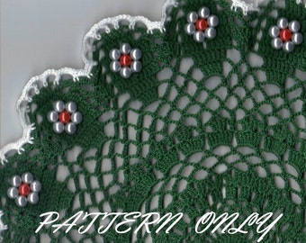 Crochet pattern - original beaded doily - instant download pdf pattern