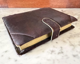 French Book Jewelry Box, Secret Compartment Casket, Faux Journal Dressing Case, Gilt Page Keepsake