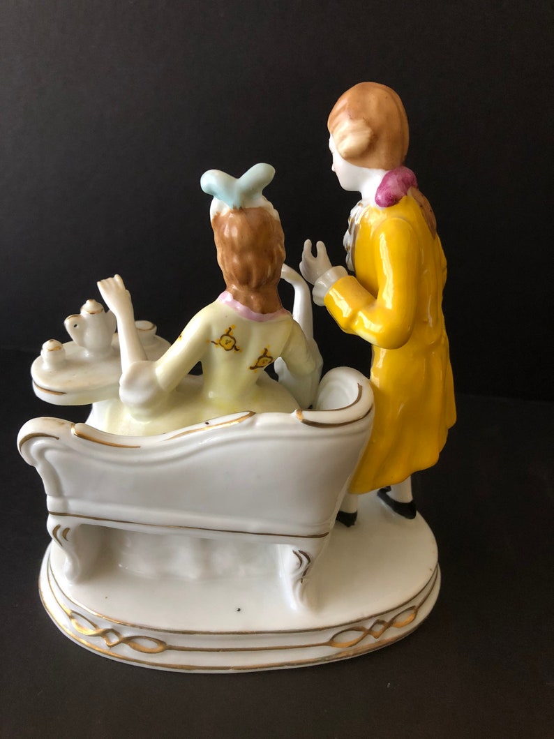 Antique Tea Figurines Tea Room Decor Tea Party Centerpiece Etsy