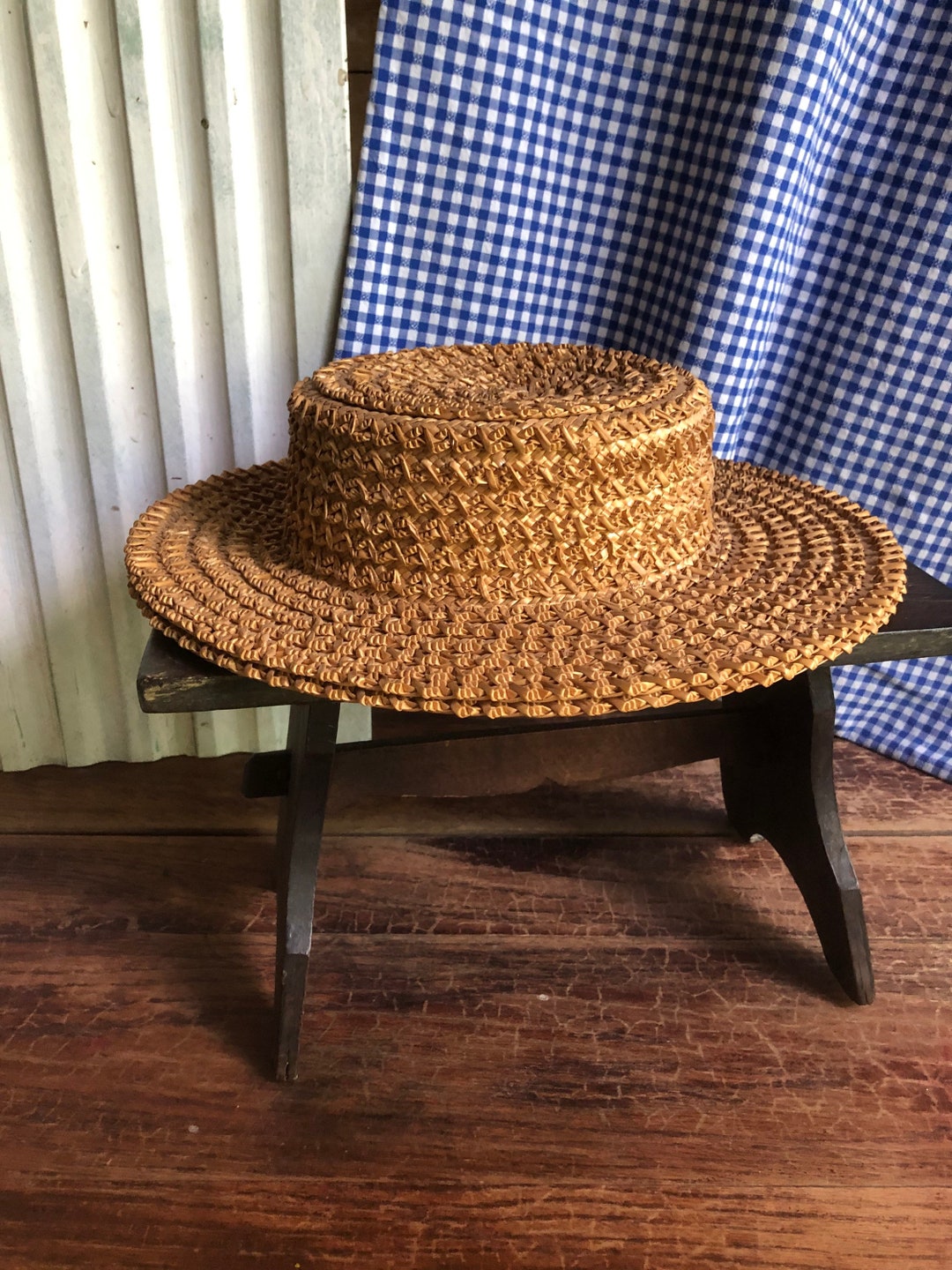 Antique Straw Boater Antique Knox Hat Loveman's Etsy