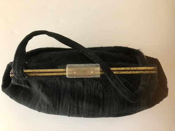 40s Corde Handbag, Vintage Fashion, Lucite Clasp, - image 4