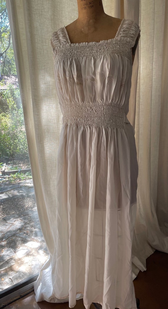 French Silk Dress Gown, Unique Hand Embroidering … - image 2