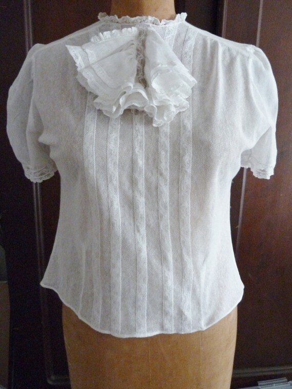 Victorian Blouse, Tulle and Lace, Downton Abbey - image 2